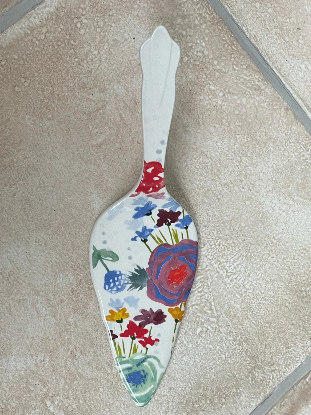 Pioneer Woman Cake Pie Server Celia Linen Stoneware Floral Cottage Ceramic